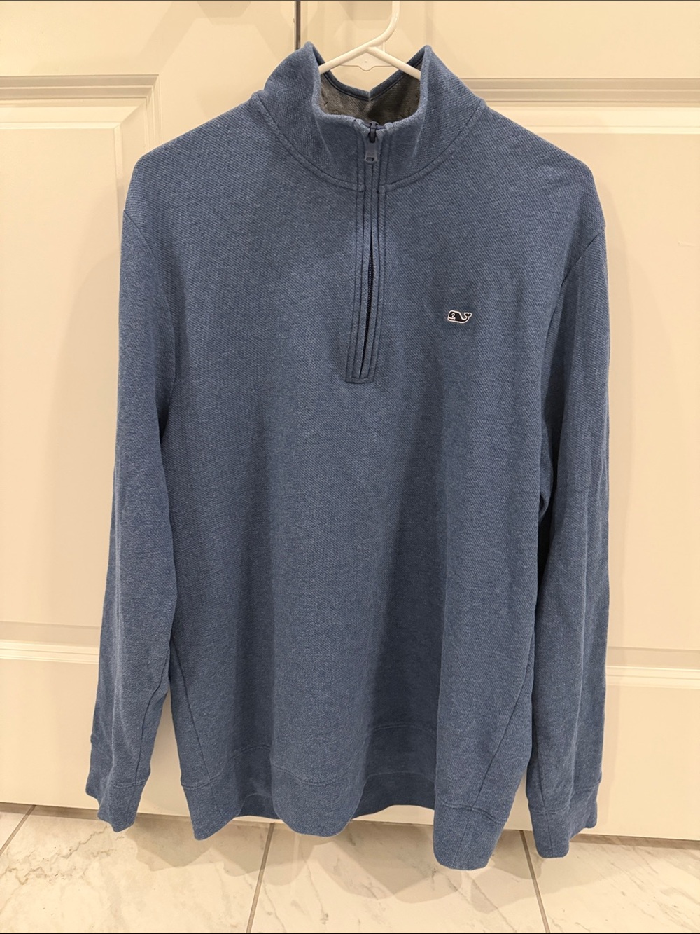 Vineyard Vines Men’s Zip-Up Sweater in Dusty Blue